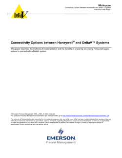 Connectivity Options between Honeywell&reg; and DeltaV Systems