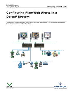 Configuring PlantWeb Alerts in a DeltaV System