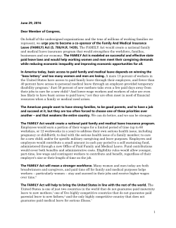 FAMILY Act Coalition Letter to Congress