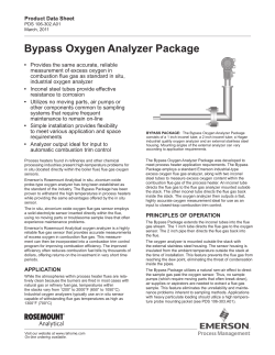 Product Data: Bypass Oxygen Analyzer Package