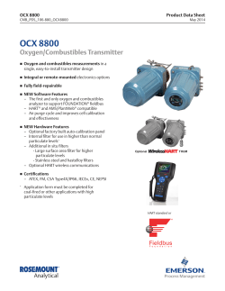 Product Data: OCX 8800 Oxygen/Combustibles Transmitter
