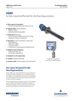 Produktdatenblatt: 6888 In-Situ-Sauerstoffsonde f&uuml;r Rauchgasanalyse (dt.)
