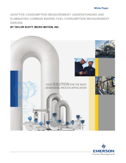 Adaptive Consumption Measurement: Understanding and Eliminating Common Marine Fuel Consumption Measurement Errors