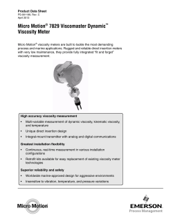 7829 Viscomaster Dynamic Viscosity Meter Data Sheet