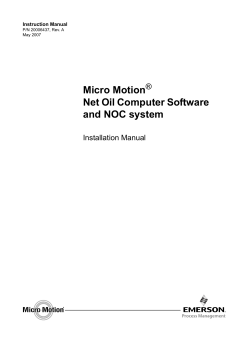NET OIL COMPUTER SOFTWARE AND NOC SYSTEM INSTALLATION MANUAL
