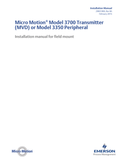 3700 Fieldmount Installation Instruction