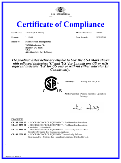 CSA 3500 Certificate