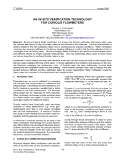 An In-Situ Verification Technology for Coriolis Flowmeters