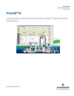 PROLINK III USER MANUAL