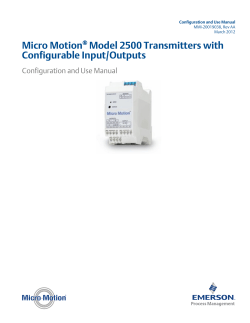 2500 TRANSMITTERS WITH CONFIGURABLE INPUT OUTPUT CONFIGURATION AND USE MANUAL