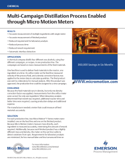 Multi-Campaign Distillation Process Enabled through Micro Motion Meters