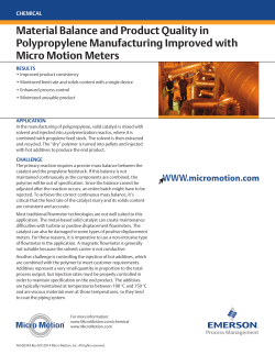 Material Balance Polypropylene