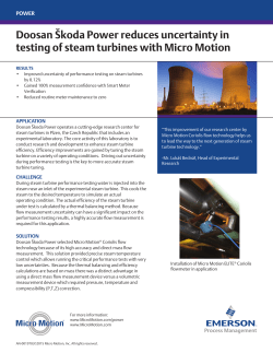 Doosan &Scaron;koda Power reduces uncertainty in testing of steam turbines