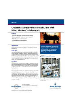 Cryostar accurately measures LNG fuel with Coriolis meters