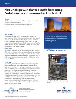 Abu Dhabi power plants benefit from using Coriolis meters to measure backup fuel oil