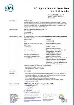 MID certificate T10255 Rev 7 - Measuring Systems