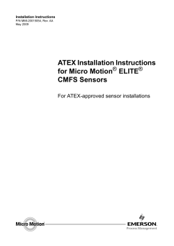 ATEX INSTALLATION INSTRUCTIONS FOR CMFS0 SENSORS