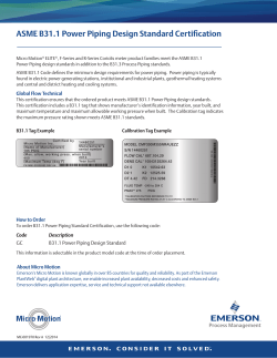 ASME B31.1 Power Piping Design Standard Certification