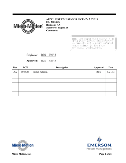 Approval Installtion CMF Sensor IECEX Zone 2 BVS 13