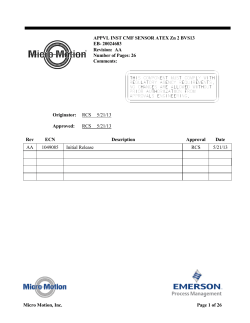 Approval Installation CMF Sensor ATEX Zone 2 BVS13