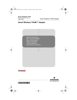 SMART WIRELESS THUM ADAPTOR QUICK INSTALLATION GUIDE