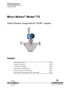 MODEL 775 SMART WIRELESS THUM ADAPTOR WIRING SUPPLEMENT