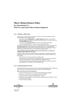 Return Policy, New and Unused Equipment (International)