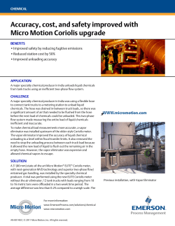 Accuracy cost and safety improved with Coriolis upgrade
