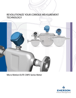 Micro Motion ELITE CMFS Series Brochure