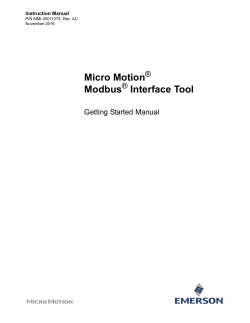 MODBUS INTERFACE TOOL- GETTING STARTED