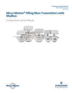 FILLING MASS TRANSMITTER WITH MODBUS CONFIGURATION AND USE MANUAL