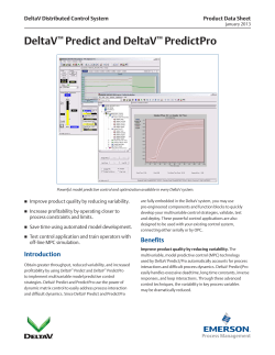 DeltaV Predict and DeltaV PredictPro
