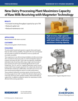 Proven Result: New Dairy Processing Plant Maximizes Capacity of Raw Milk Receiving with Magmeter Technology