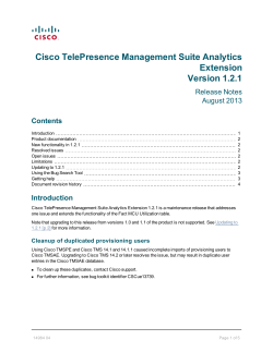 Cisco TelePresence Management Suite Analytics Extension Release Notes (1.2.1)