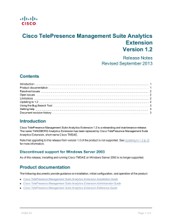 Cisco TelePresence Management Suite Analytics Extension Release Notes (1.2)