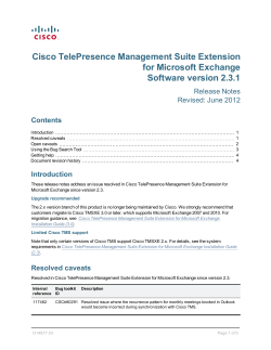 Cisco TelePresence Management Suite Extension for Microsoft Exchange Release Notes (2.3.1)