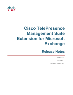 Cisco TelePresence Management Suite Extension for Microsoft Exchange Release Notes (2.3)