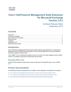 Cisco TelePresence Management Suite Extension for Microsoft Exchange Release Notes (3.0.2)
