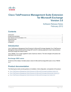 Cisco TelePresence Management Suite Extension for Microsoft Exchange Release Notes (3.0)