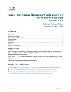 Cisco TelePresence Management Suite Extension for Microsoft Exchange Release Notes (3.1.2)