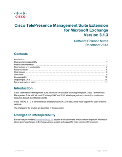 Cisco TelePresence Management Suite Extension for Microsoft Exchange Release Notes (3.1.3)