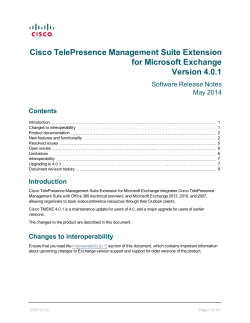Cisco TelePresence Management Suite Extension for Microsoft Exchange Release Notes (4.0.1)
