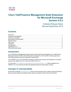 Cisco TelePresence Management Suite Extension for Microsoft Exchange Release Notes (4.0.3)