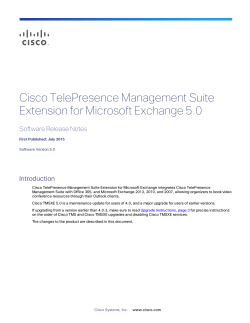 Cisco TelePresence Management Suite Extension for Microsoft Exchange Release Notes (5.0)