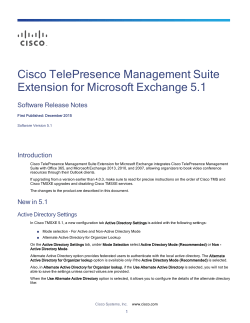 Cisco TelePresence Management Suite Extension for Microsoft Exchange Release Notes (5.1)
