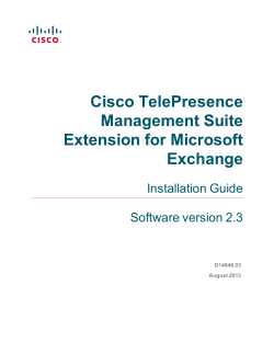 Cisco TelePresence Management Suite Extension for Microsoft Exchange Installation Guide (2.3)