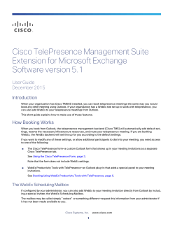 Cisco TelePresence Management Suite Extension for Microsoft Exchange User Guide (5.1)