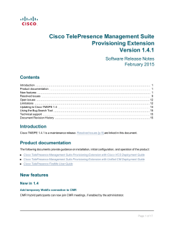 Cisco TelePresence Management Suite Provisioning Extension Release Notes (1.4.1)