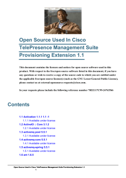 Cisco TelePresence Management Suite Provisioning Extension Open Source Documentation (1.1)