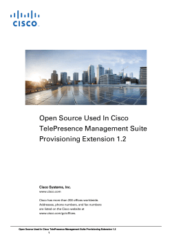Cisco TelePresence Management Suite Provisioning Extension Open Source Documentation (1.2)